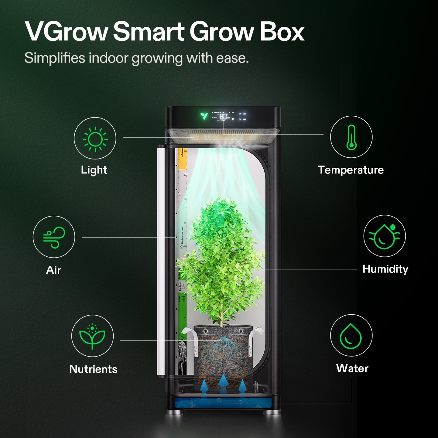 VIVOSUN VGrow Smart Grow Box Complete Grow Tent Kit w/ Automated DWC Hydroponics