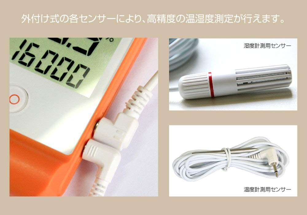 SUNNY Temperature and Humidity Data Logger, Large LCD Display, External Sensor t