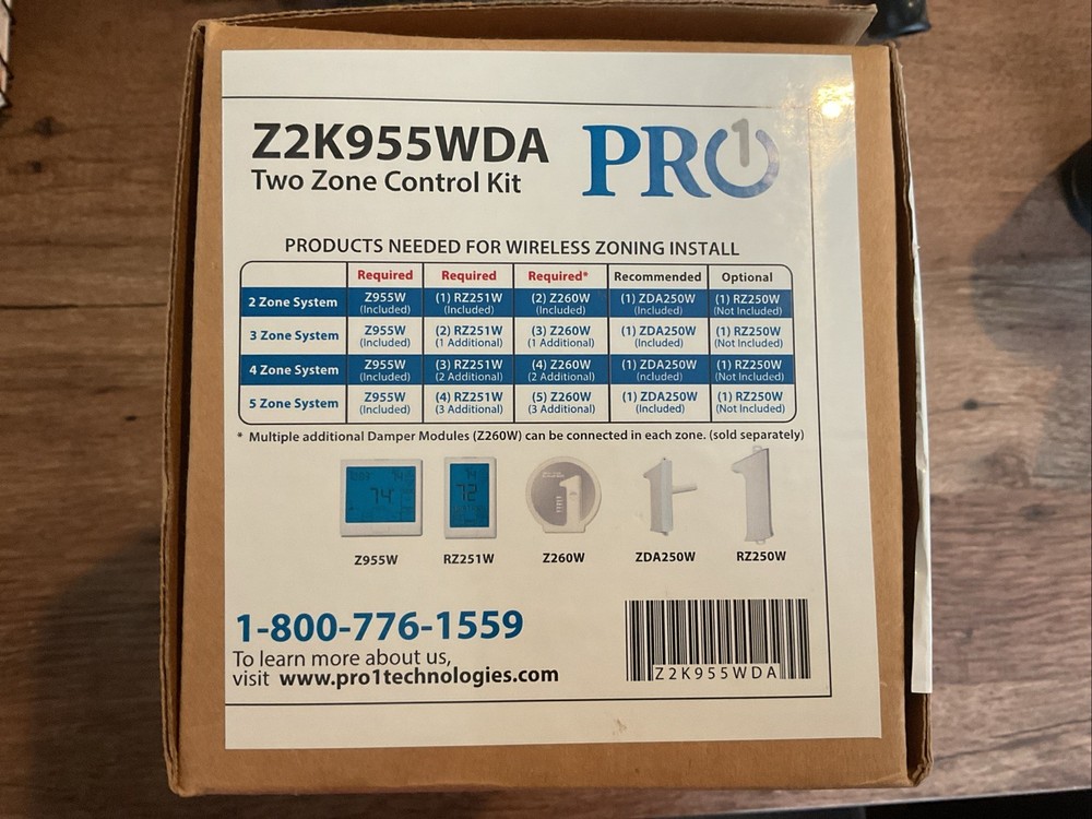 PRO1 Universal 2 Zone Control Kit *NEW* Z2K955WDA
