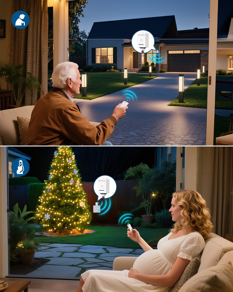 DEWENWILS Wireless Dimmer Switch Kit, Single Pole Outdoor Wireless Light Switch