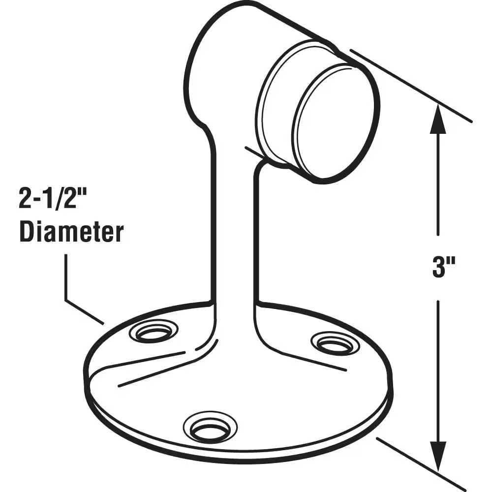 3 In., Bright Brass, Solid Brass Floor Door Stop