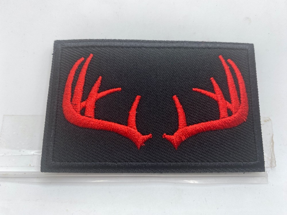 ELK HORNS  New EMBROIDERED NAME  PATCH WITH HOOK BACKING