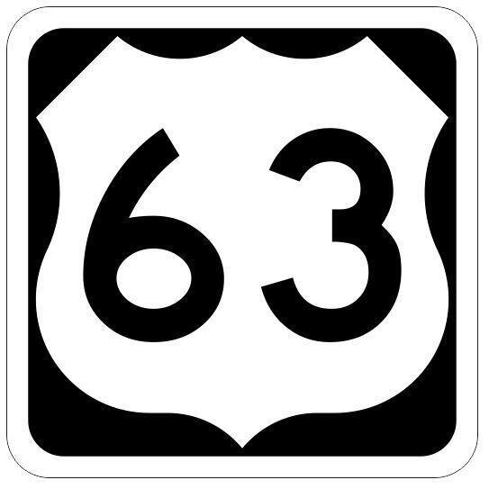 US Route 63 Sticker Decal