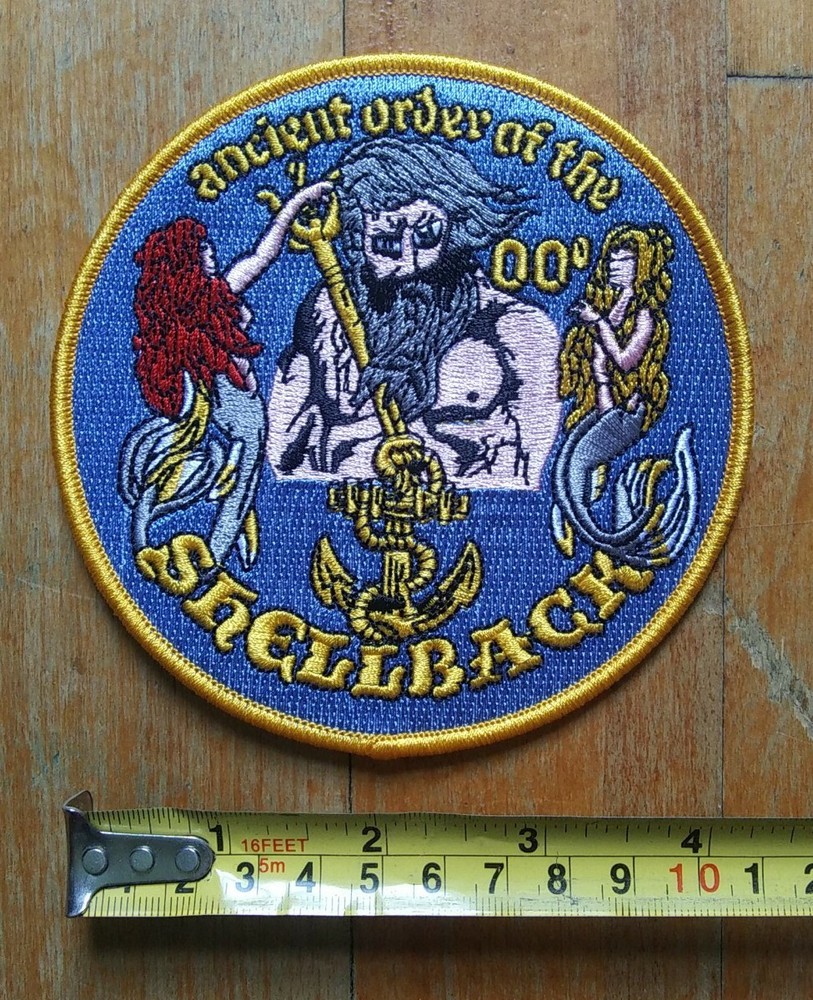PATCH Shellback King Neptune Embroidered Iron On Navy Collectors