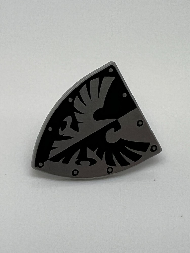 Lego Minifigure, Shield Triangular with Black and Silver Falcon and Rivets B#7