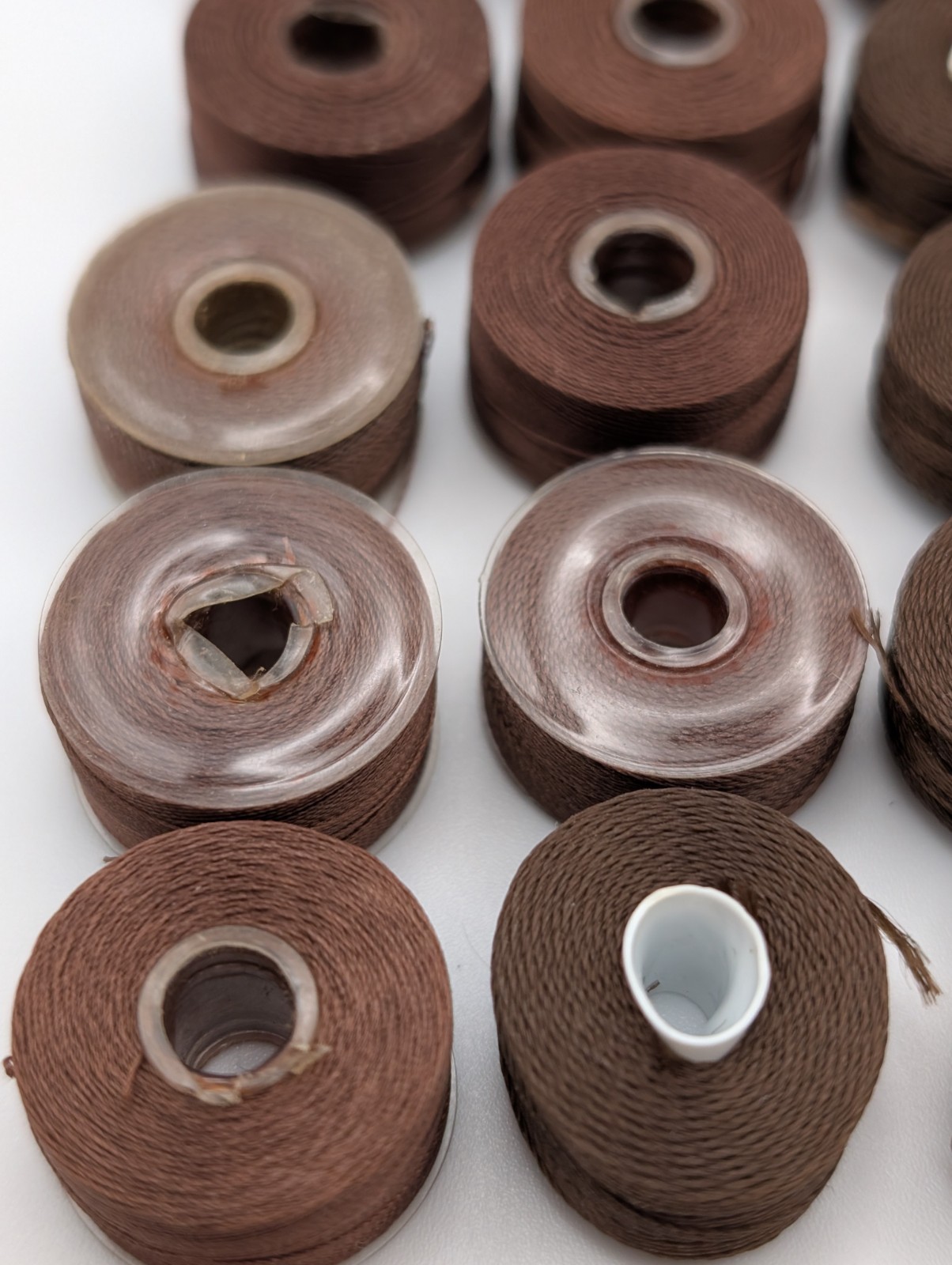 Vintage Brown Nylon Beading Thread Bobbins Like C-Lon Size D Approx. Lot Of 45