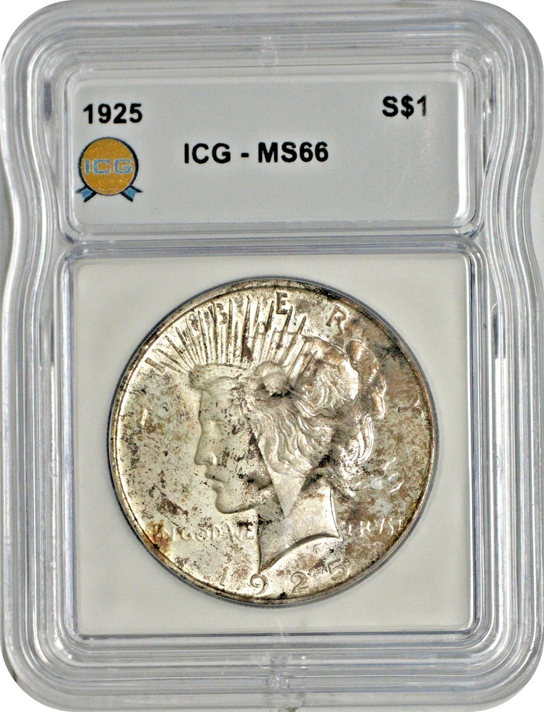 1925 Peace Silver Dollar S$1 ICG MS66 Uncirculated