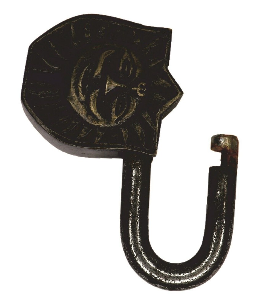 Lord Sun Engraved Security Door Lock Antique Style Handmade Solid Brass Padlock