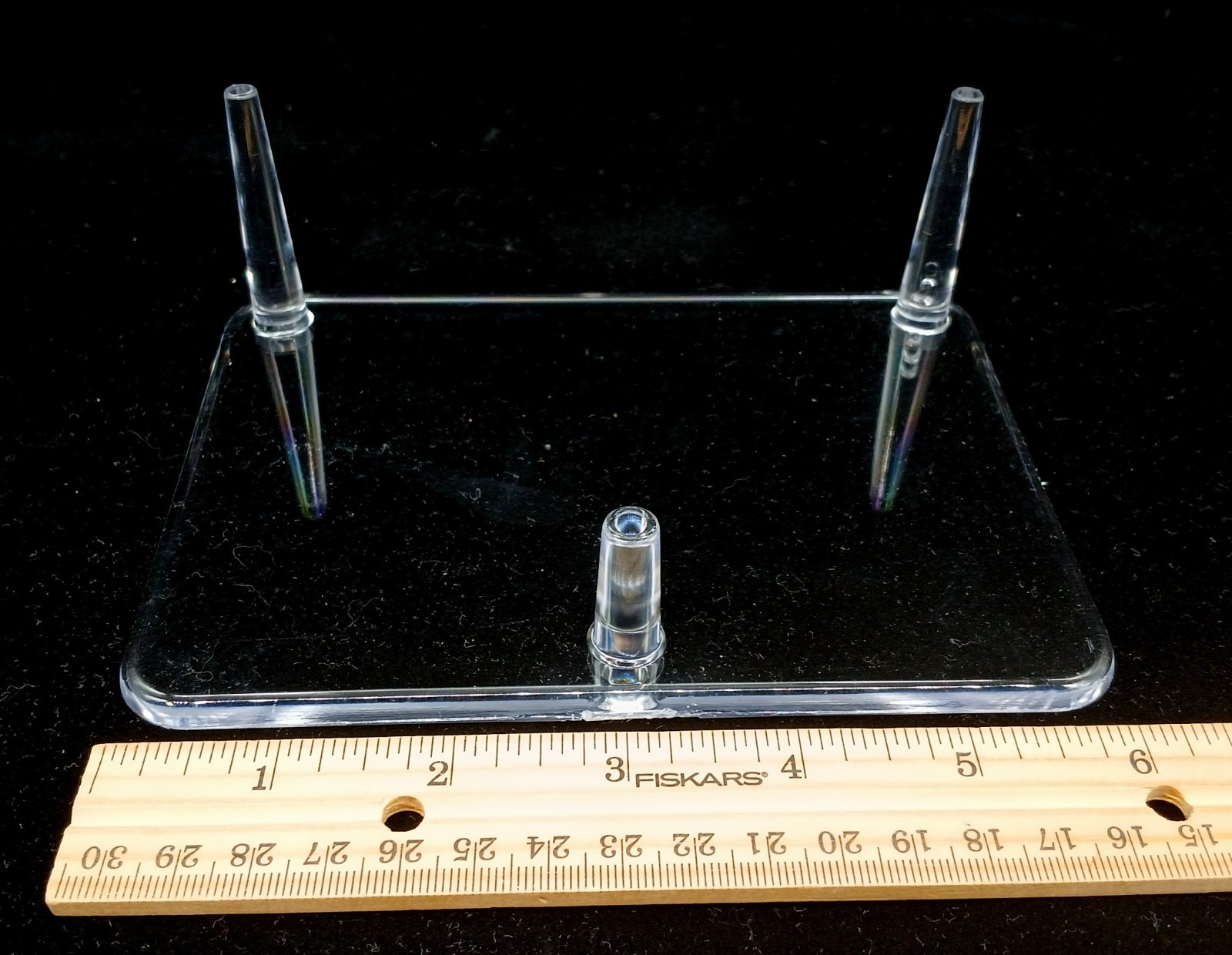 Clear Acrylic Plastic 3-Peg Rock Mineral Fossil Geode Display Stands