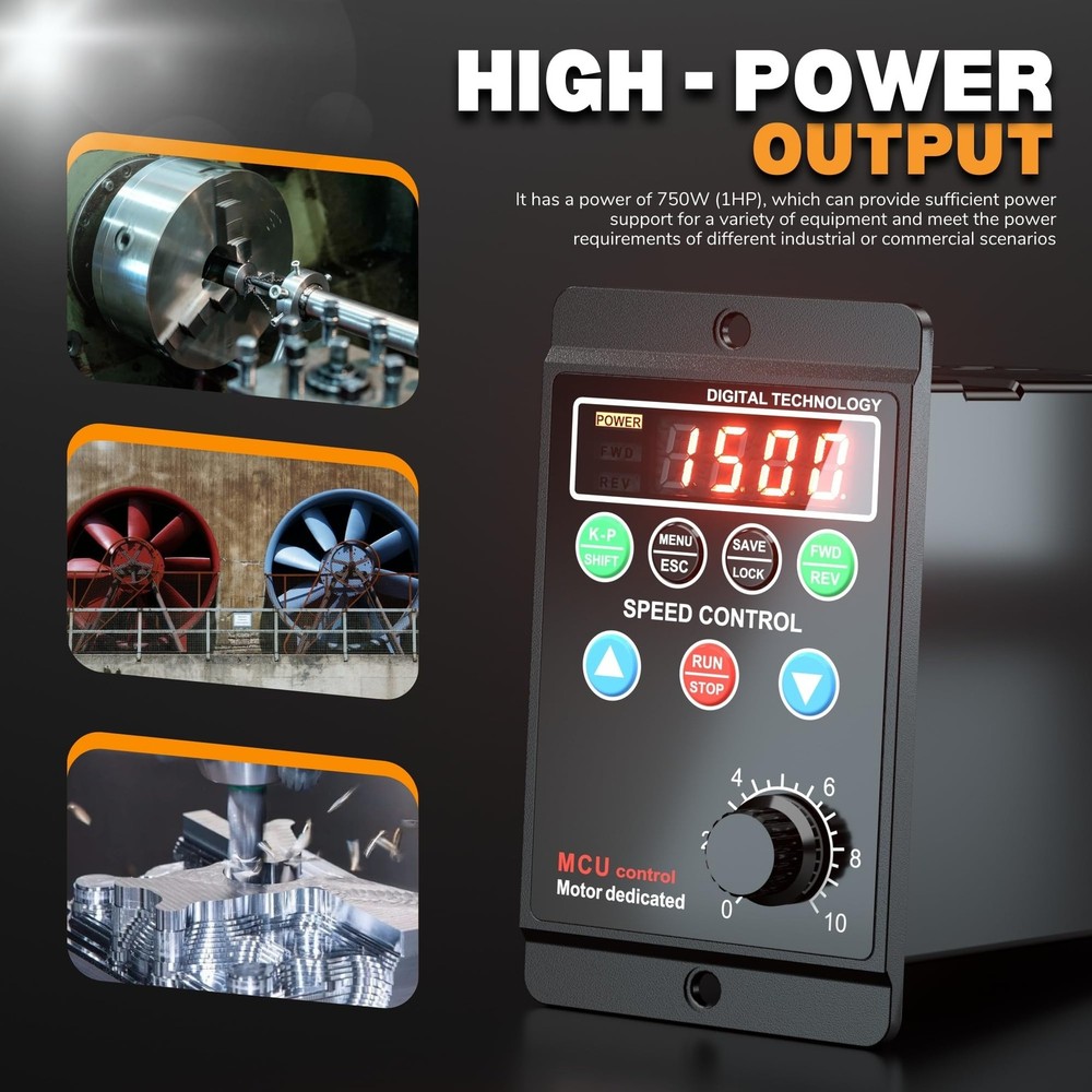 750W 1HP VFD Single Phase 110–220V to 3 Phase Variable Frequency Drive