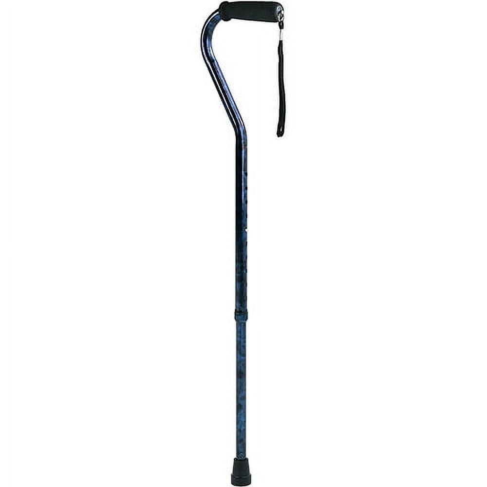 Adjustable Designer Walking Cane with Offset Handle for All Occasions, Blue,