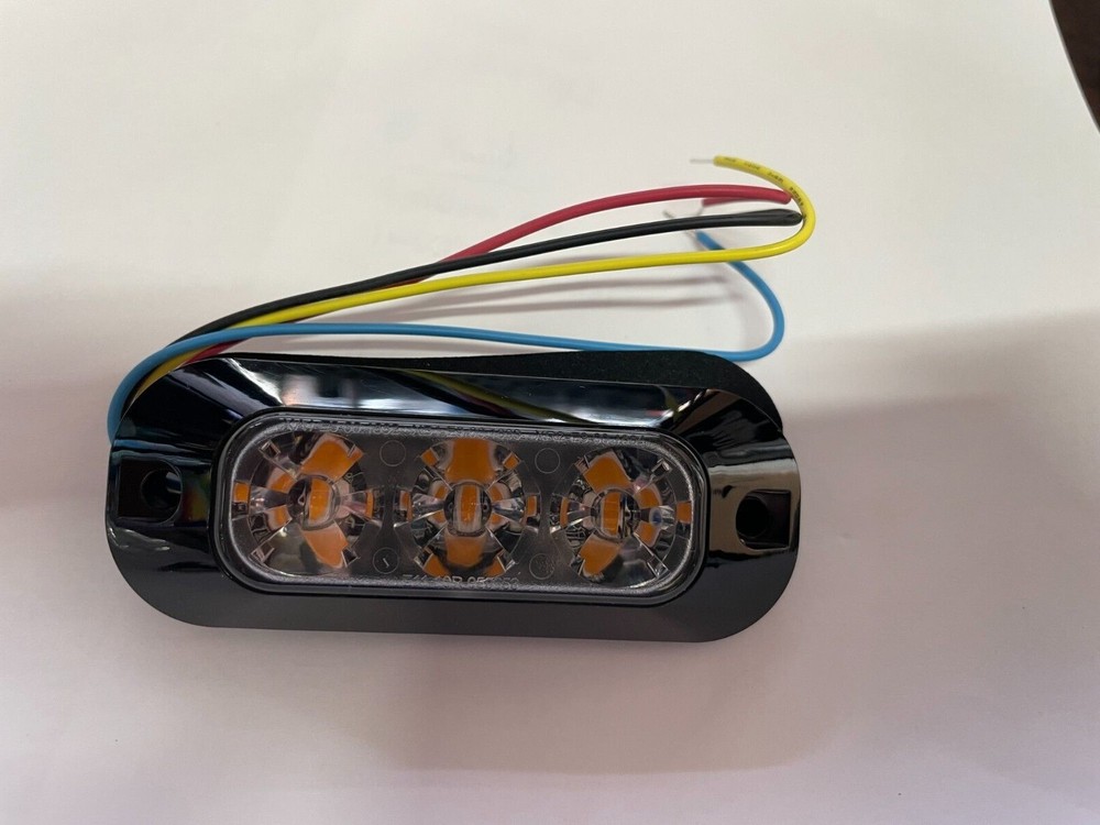 Ecco 3 LED Directional Surface Mount Lamp Light Amber 21 Flash Patterns ED3703A