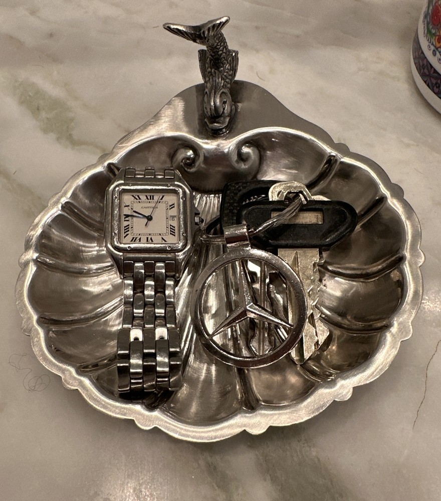 Gorham 5” Silver Plate Koi Fish Decorative Clam Shell Candy Trinket Dish YC 245