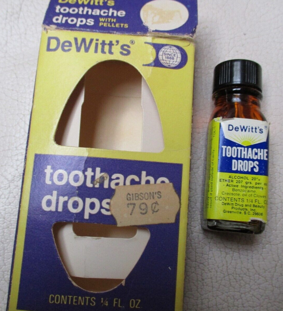 VINTAGE DeWITT'S TOOTHACHE DROPS-MINT IN BOX