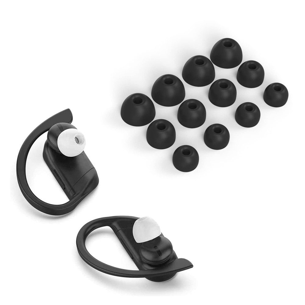 6 Pairs Replacement Silicone Ear Tips Earbuds Buds Set large, Black