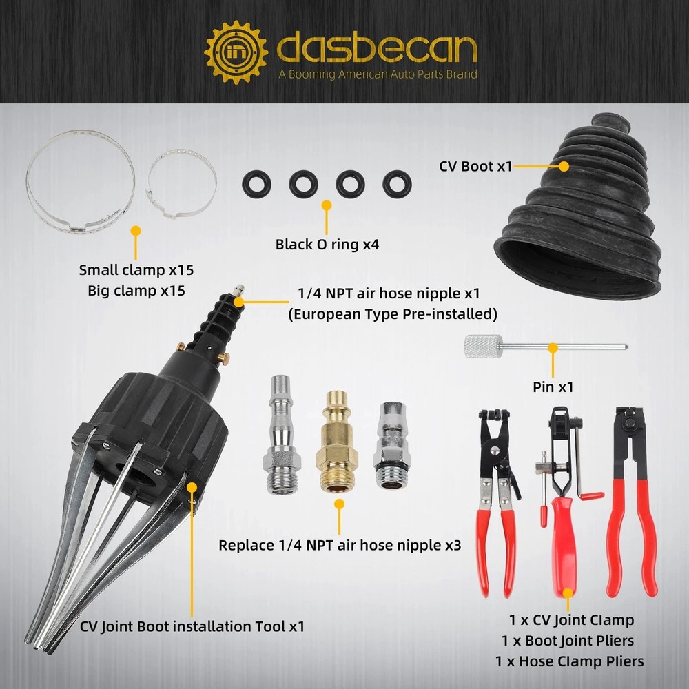Dasbecan Universal Pneumatic CV Joint Boot Tool Expander Rod Spreader Install...