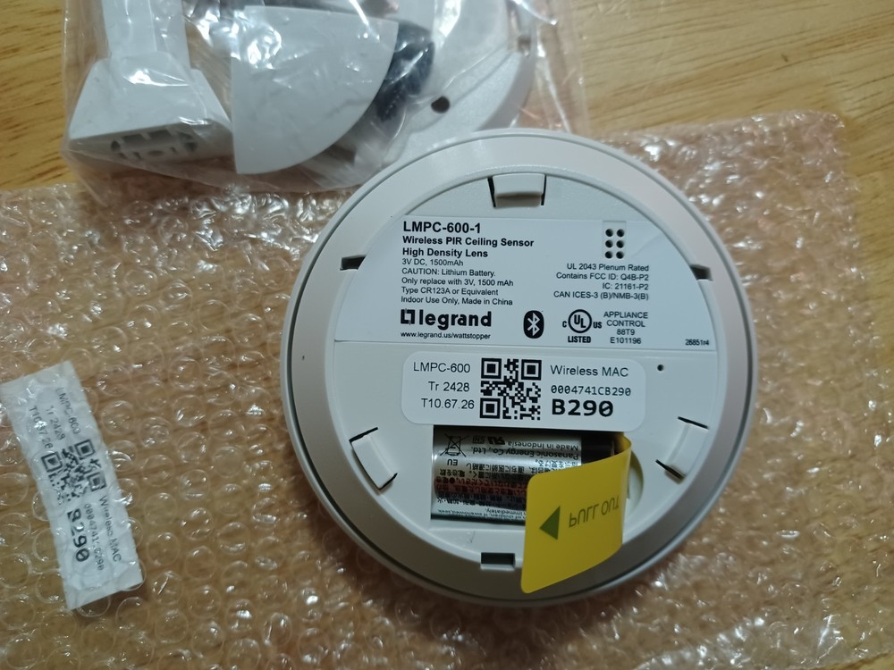 LEGRAND WATTSTOPPER LMPC-600-1 White Ceiling Wireless Sensor