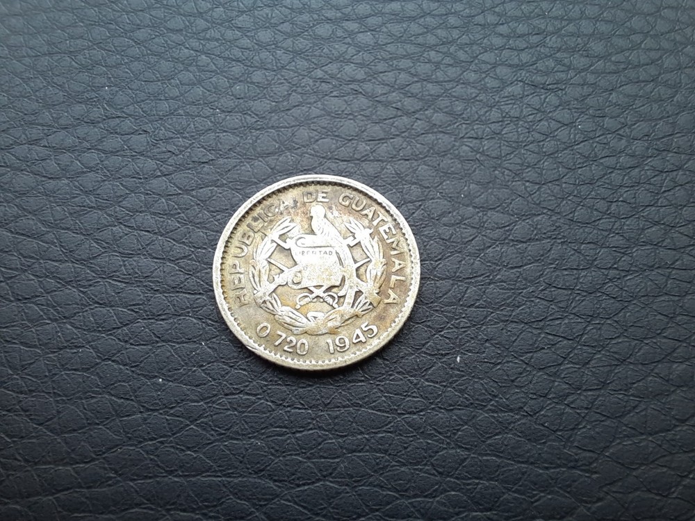 Guatemala 5 Centavos 1945 Silver Coin
