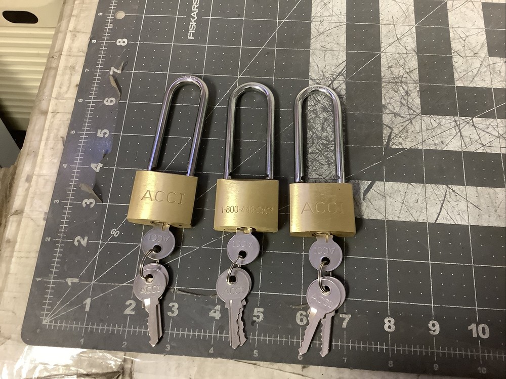 Set of 3 Brass Padlocks  (EE24)