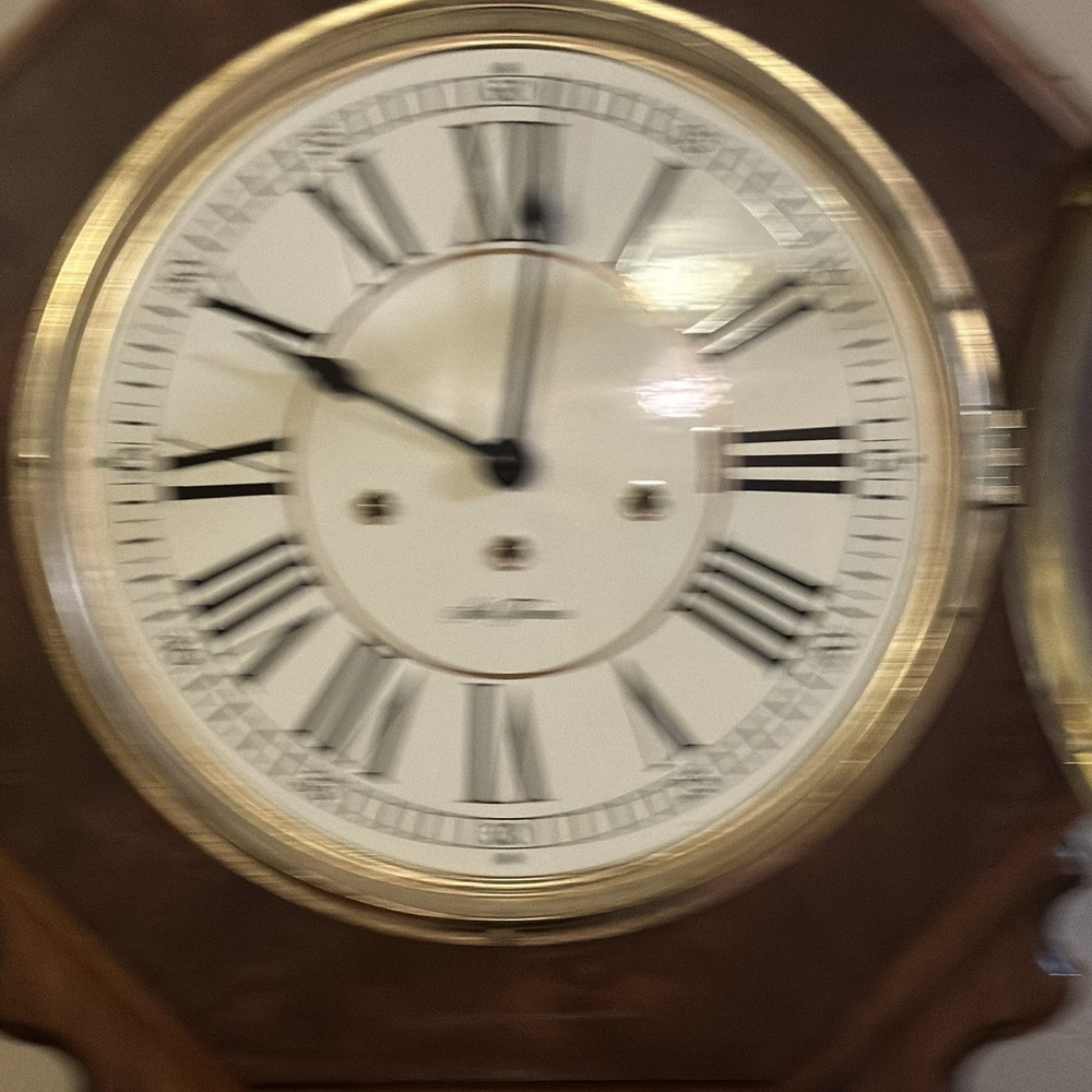 Vtg SETH THOMAS Octagon Wall Clock Westminster Chime 3 Windup With Key Pendulum