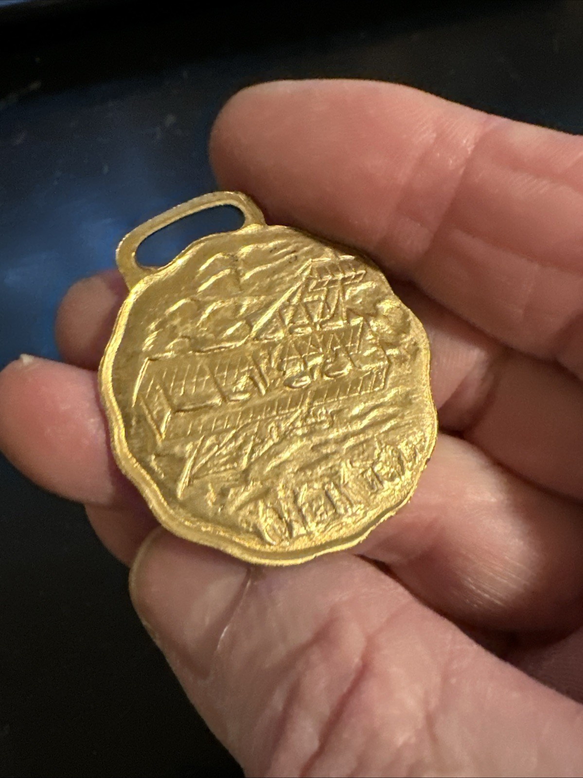 Vintage NOS Brass Relief Style Watch Fob Wright Brothers First Flight