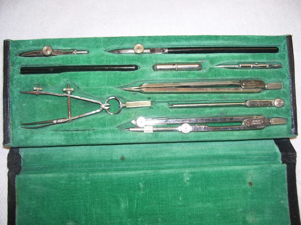 Drafting Set, Vintage SCHOENNER (9) Piece Drafting Set, Germany