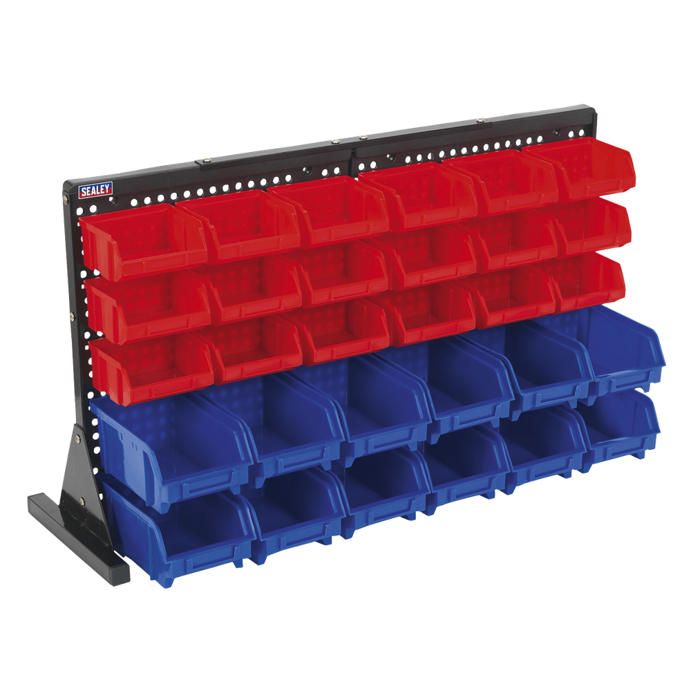 Sealey TPS1218 Bench Mounted Bin Storage System and 30 Bins