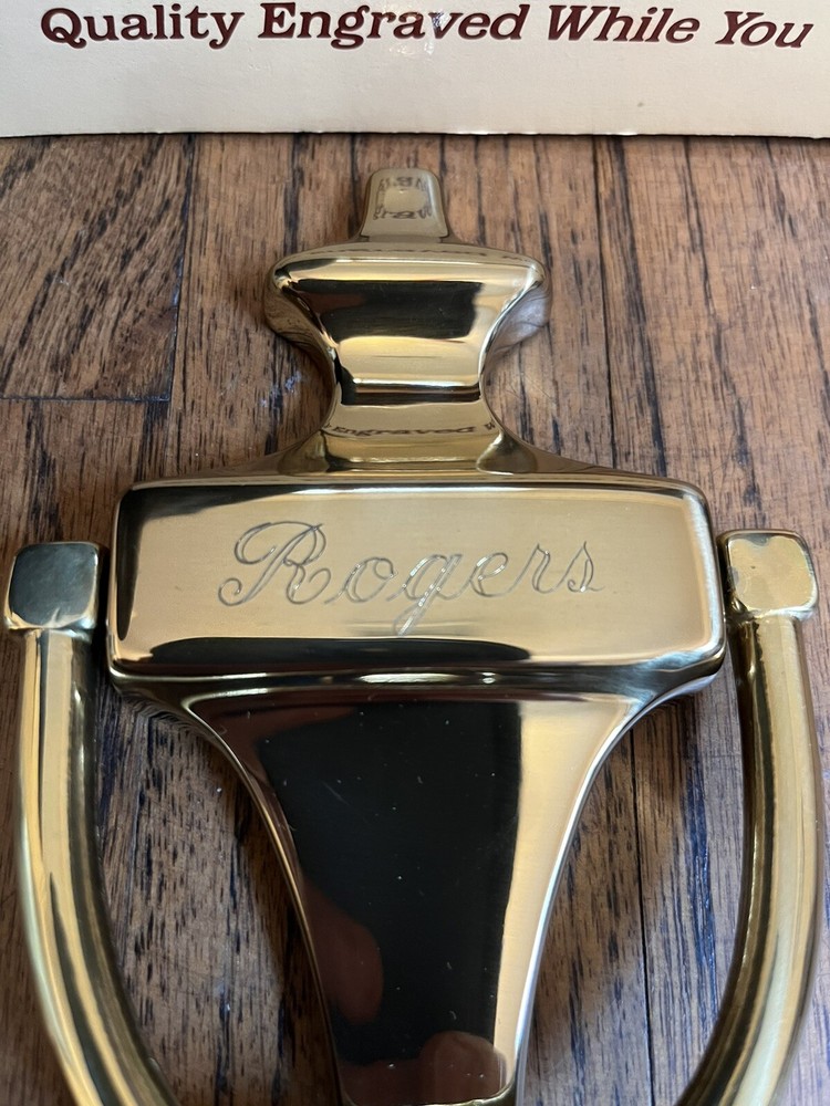 Solid Brass Door Knocker 6” Brand New Engraved ROGERS