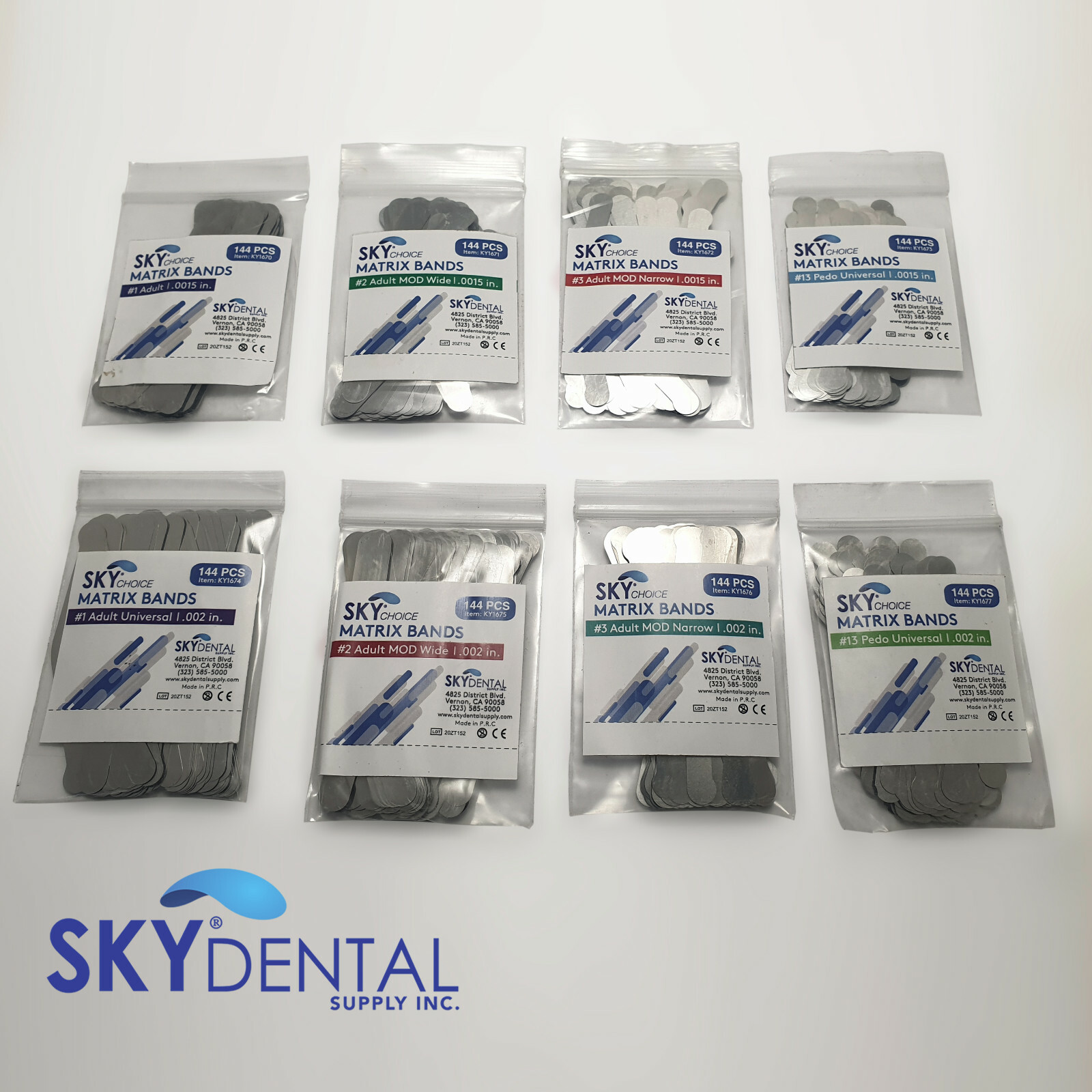 Matrix Band Tofflemire #1 .0001 .0002 #2 .0015 #3 #13 MOD Wide/Narrow 144/pack