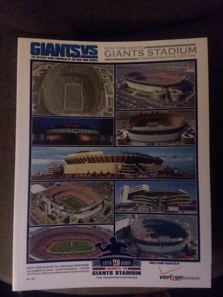 New York Giants Final Game Program At Giants Stadium 2009