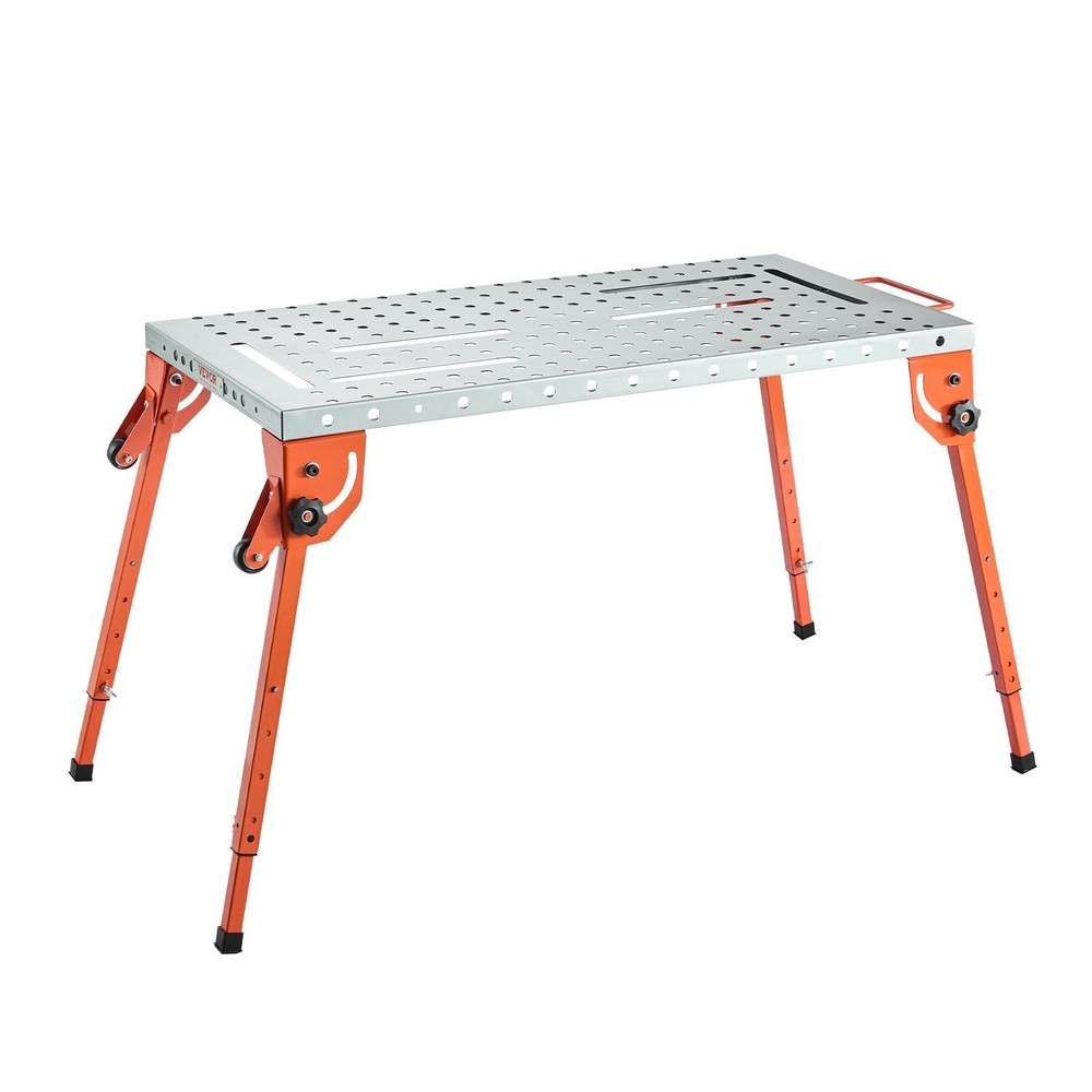44" x 21" Welding Table Folding -500LBS Workbench with 4-Level Adjustable Height