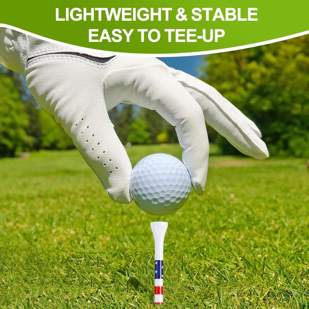 Golf Tees 3-1/4" Durable Bamboo Tees 100 Pack, Friendly Biodegradable Material R