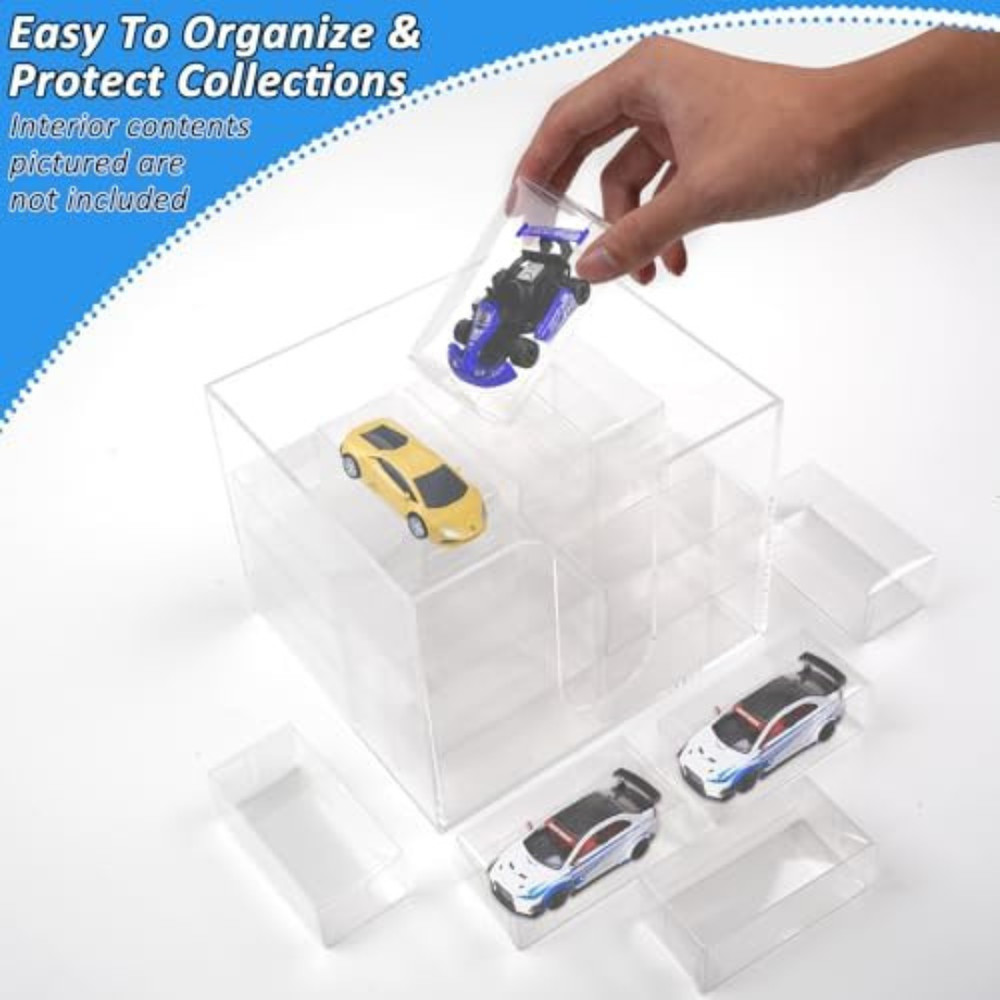 120 PCS 1/64 Display Case for Model Car,Clear Case,Storage Clear
