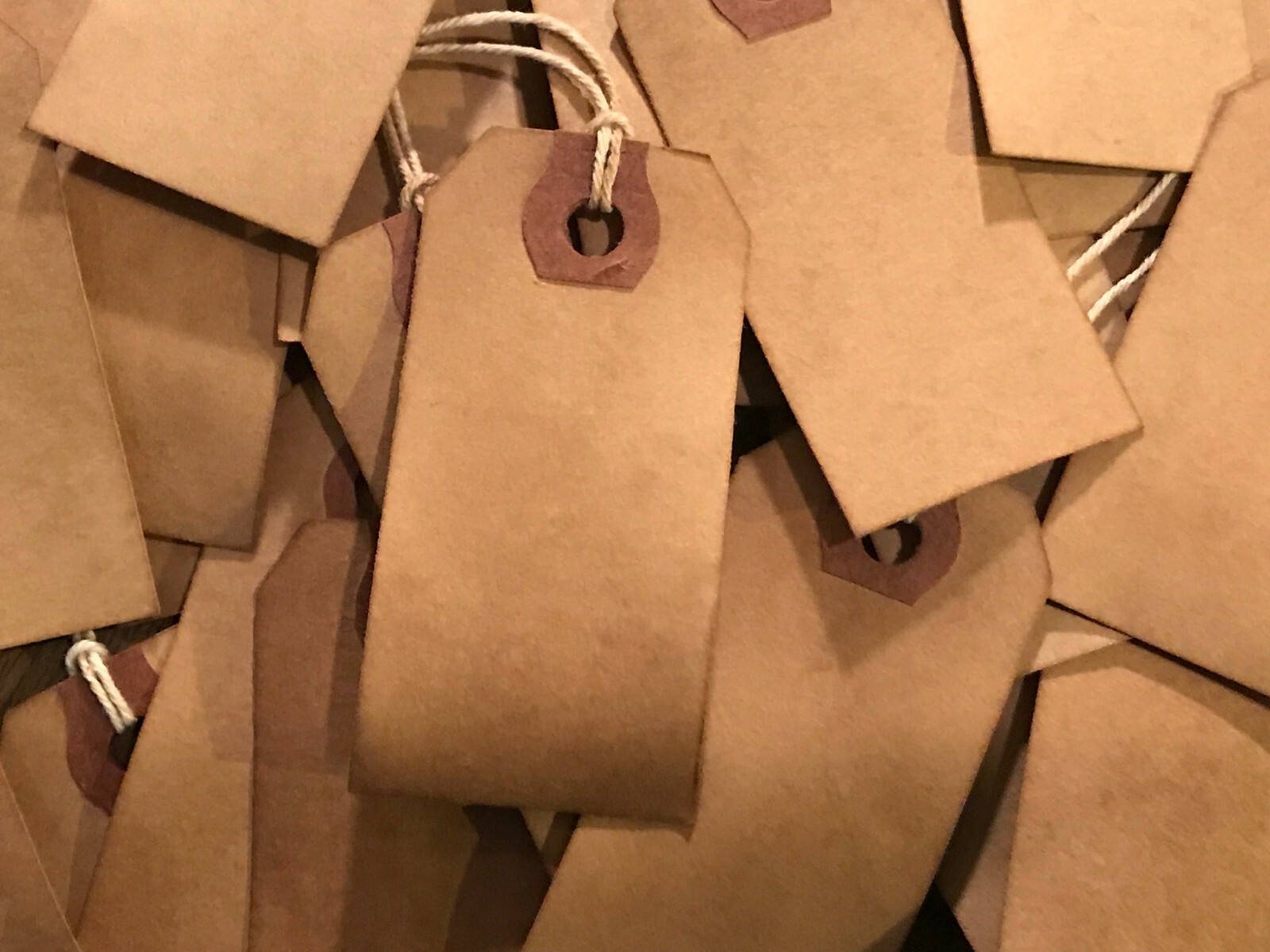 300 Small Primitive Coffee Stained Antique store Price Hang Tags lot farmhouse