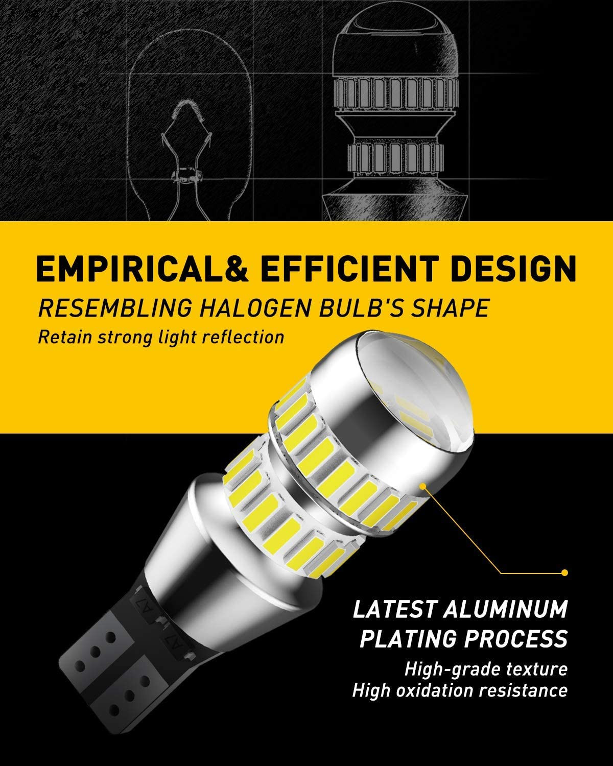 AUXITO 912 921 LED Bulbs for Backup Reverse Light Bulbs, 2600 Lumens 4014 42-SMD