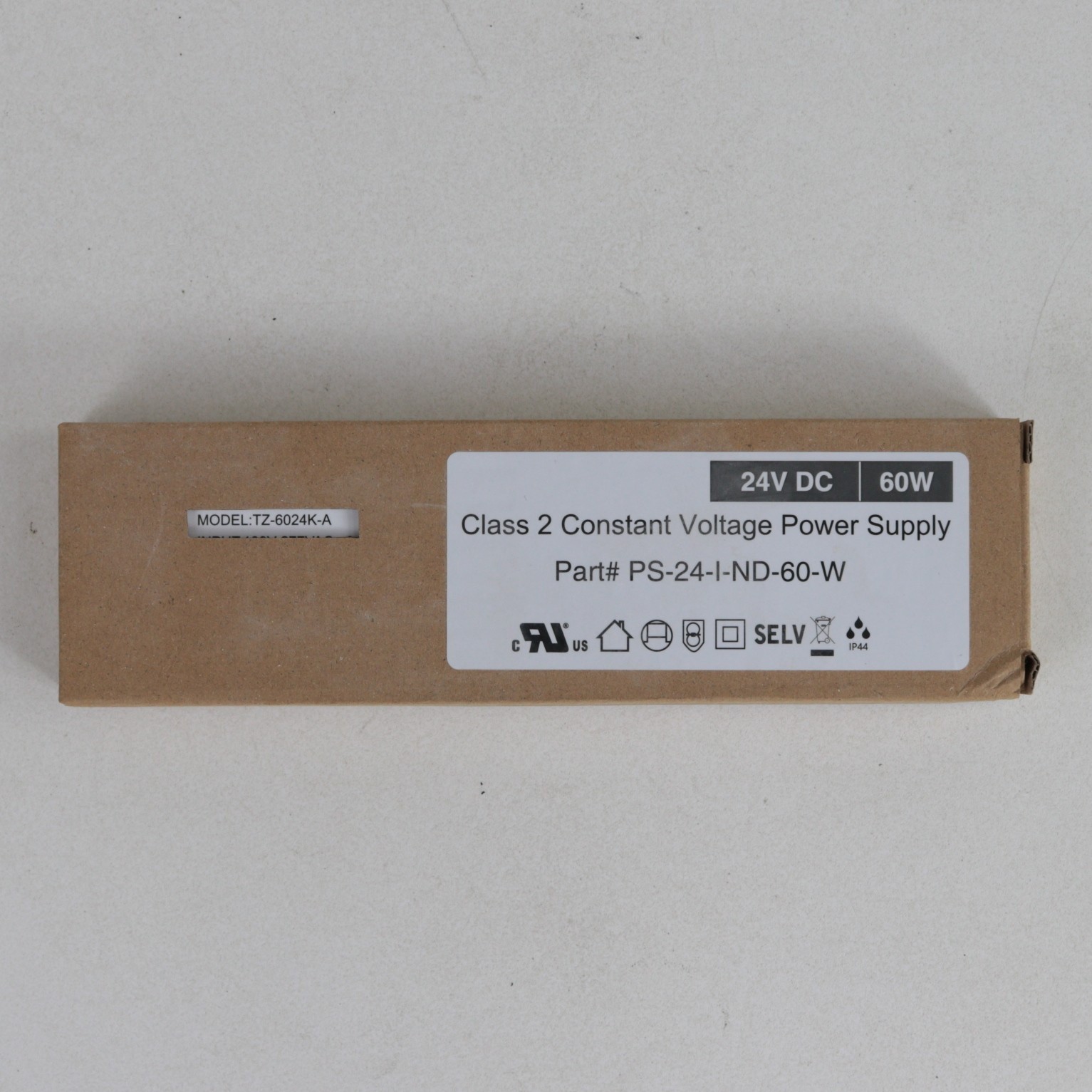 Class 2 Constant Voltage Power Supply LED Driver 100-277VAC 24VDC 60W TZ-6024K-A