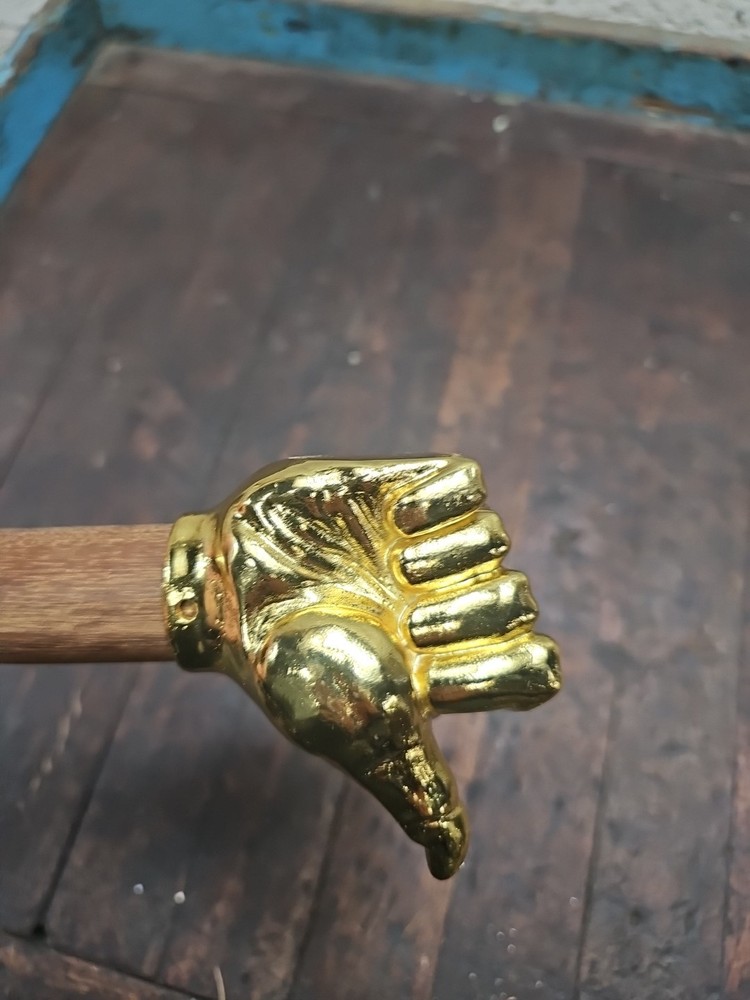 H32- Crafted 2 lb brass figural THUMBS Up Hammer