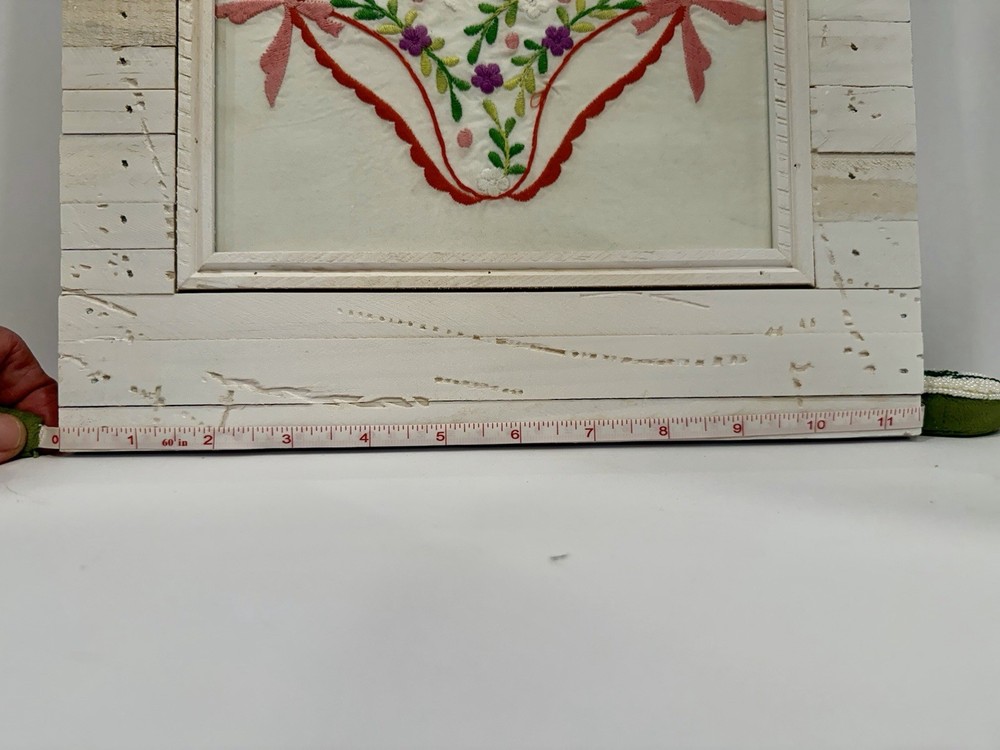 Embroidered Bikini On Cotton Framed 11.5”x 15”