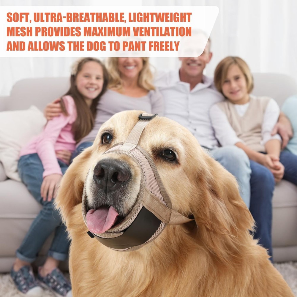 Muzzle Dog Soft Pet Muzzle to Stop Chewing Puppy Muzzle W/ Breathable Mesh &