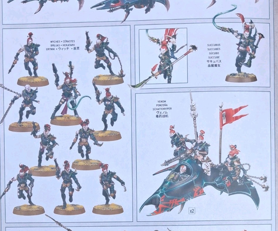 Drukhari Succubus 10 Wyches 2 Venom Warhammer 40K NO BOX Dark Eldar Battalion