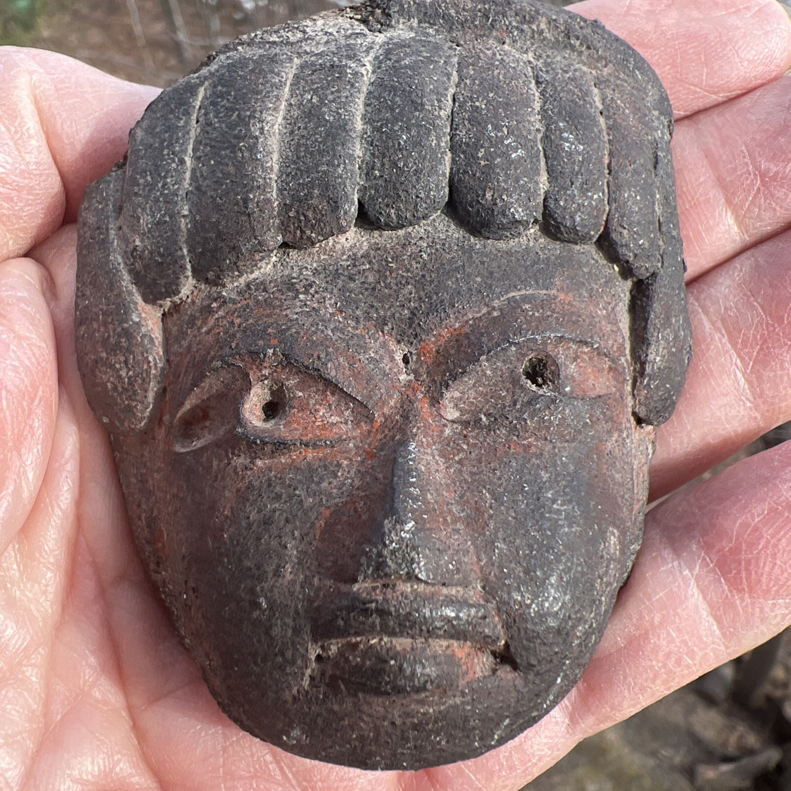 Carved STONE HEAD/EFFIGY May Be Mayan