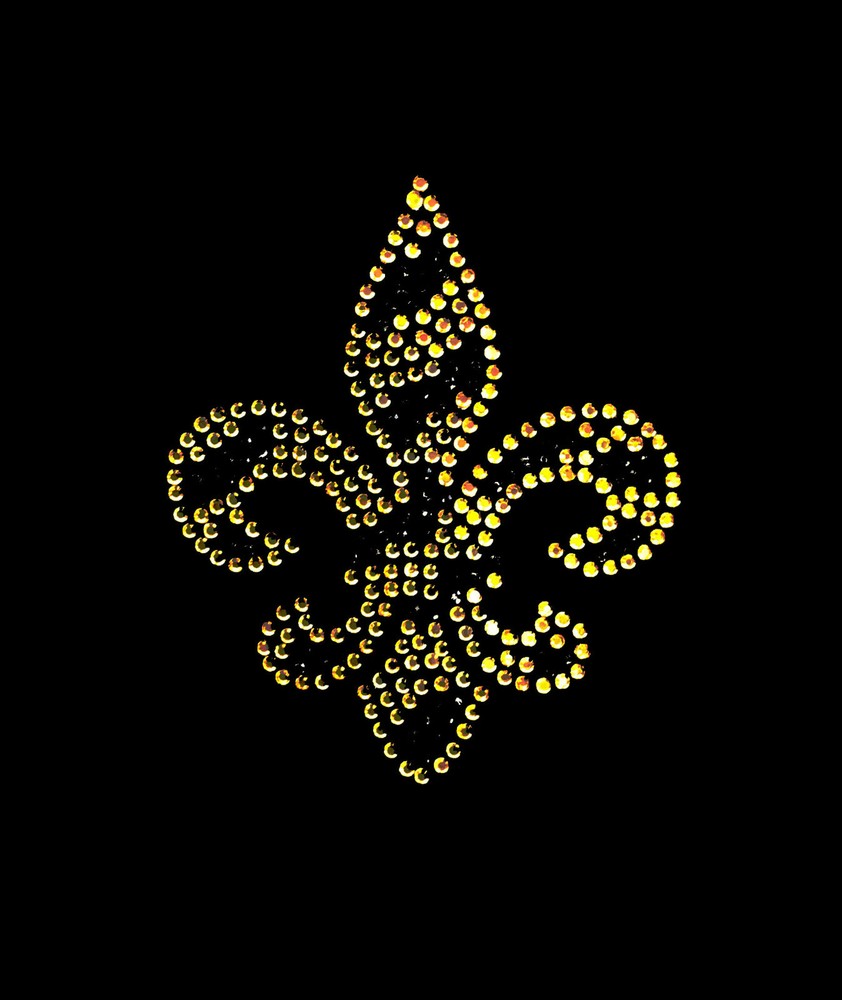 Rhinestone Transfer " Leopard Fleur de Lis" Hotfix , Iron On
