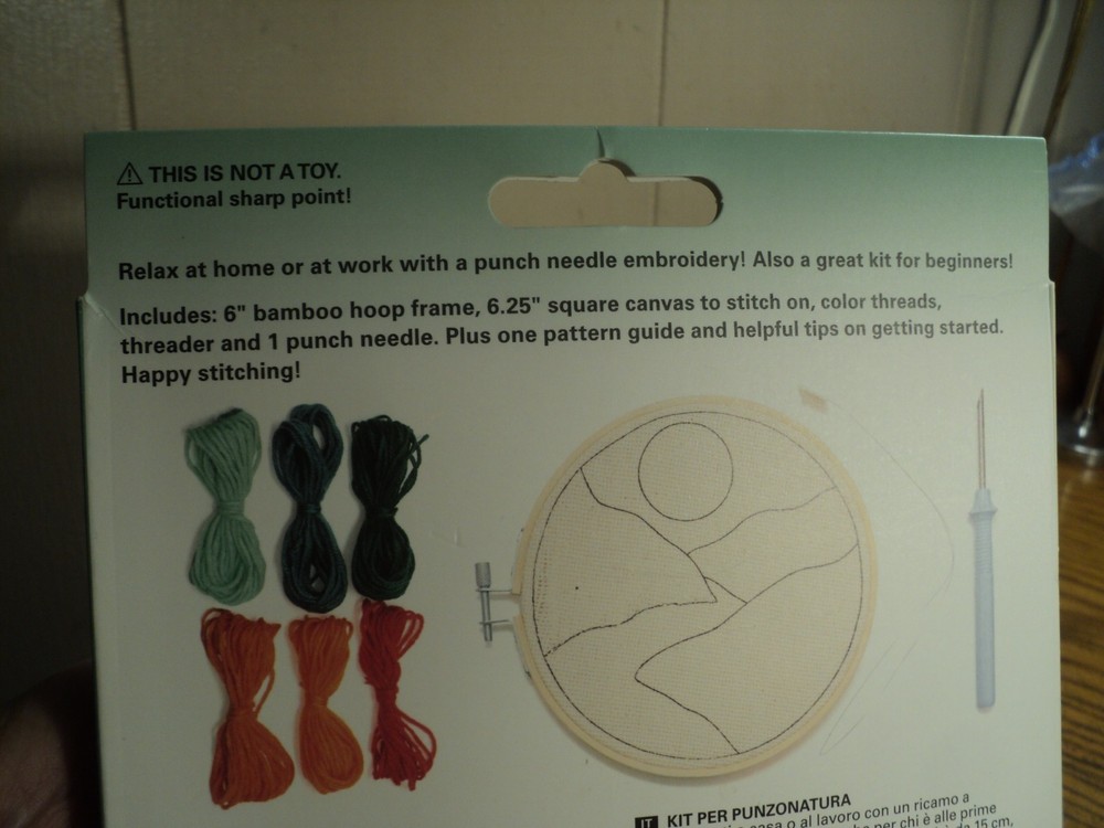 Punch Needle Embroidery Kit 6" Diameter Complete