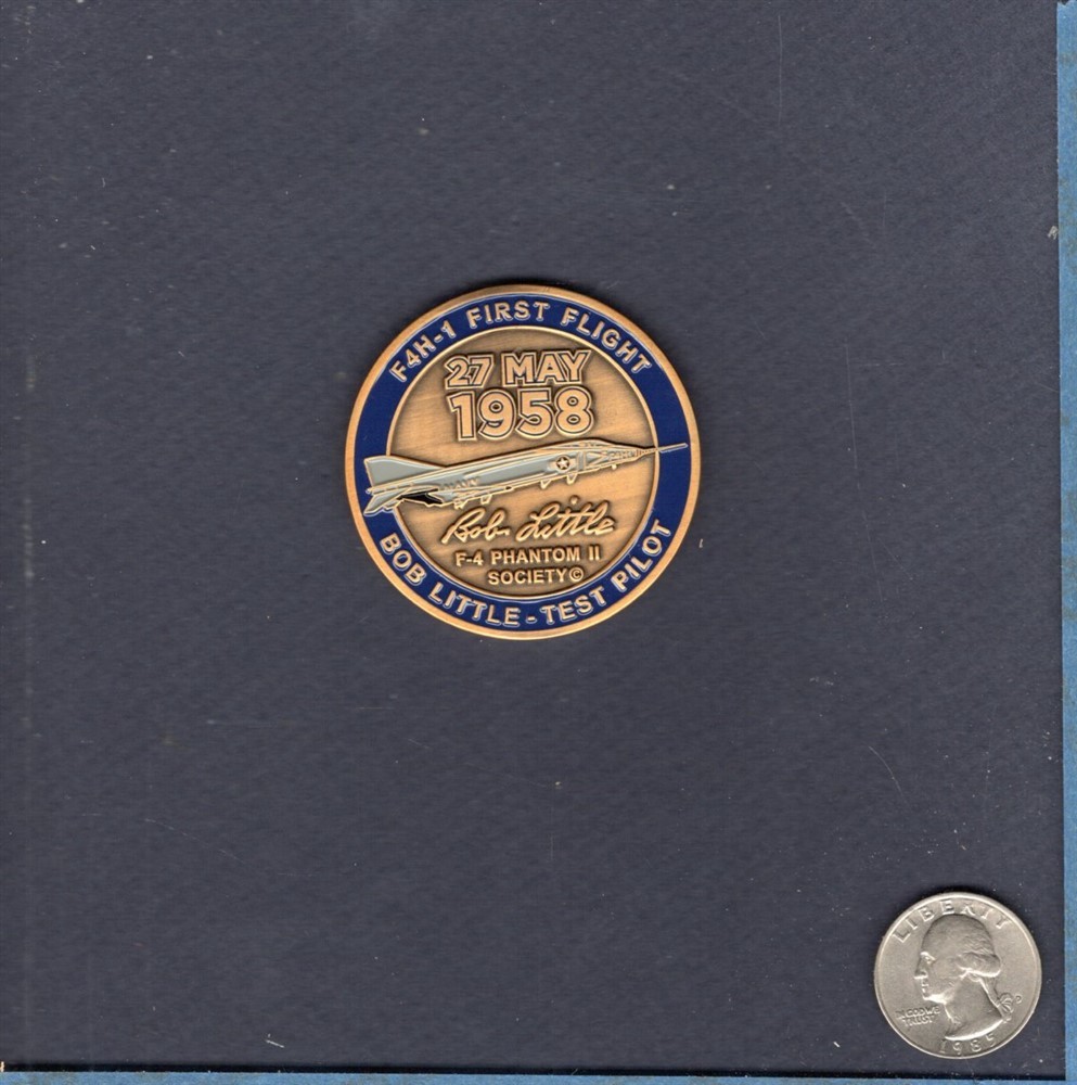 F4H-1 F-4 PHANTOM First Flight QF-4E Phinal Flight Challenge Coin Patch Image