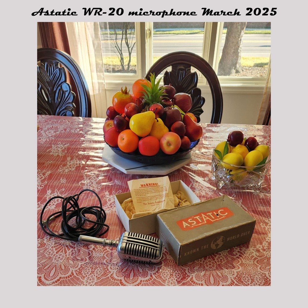 Astatic WR-20 Dual Crystal Microphone. Untested. Original Box with Extras