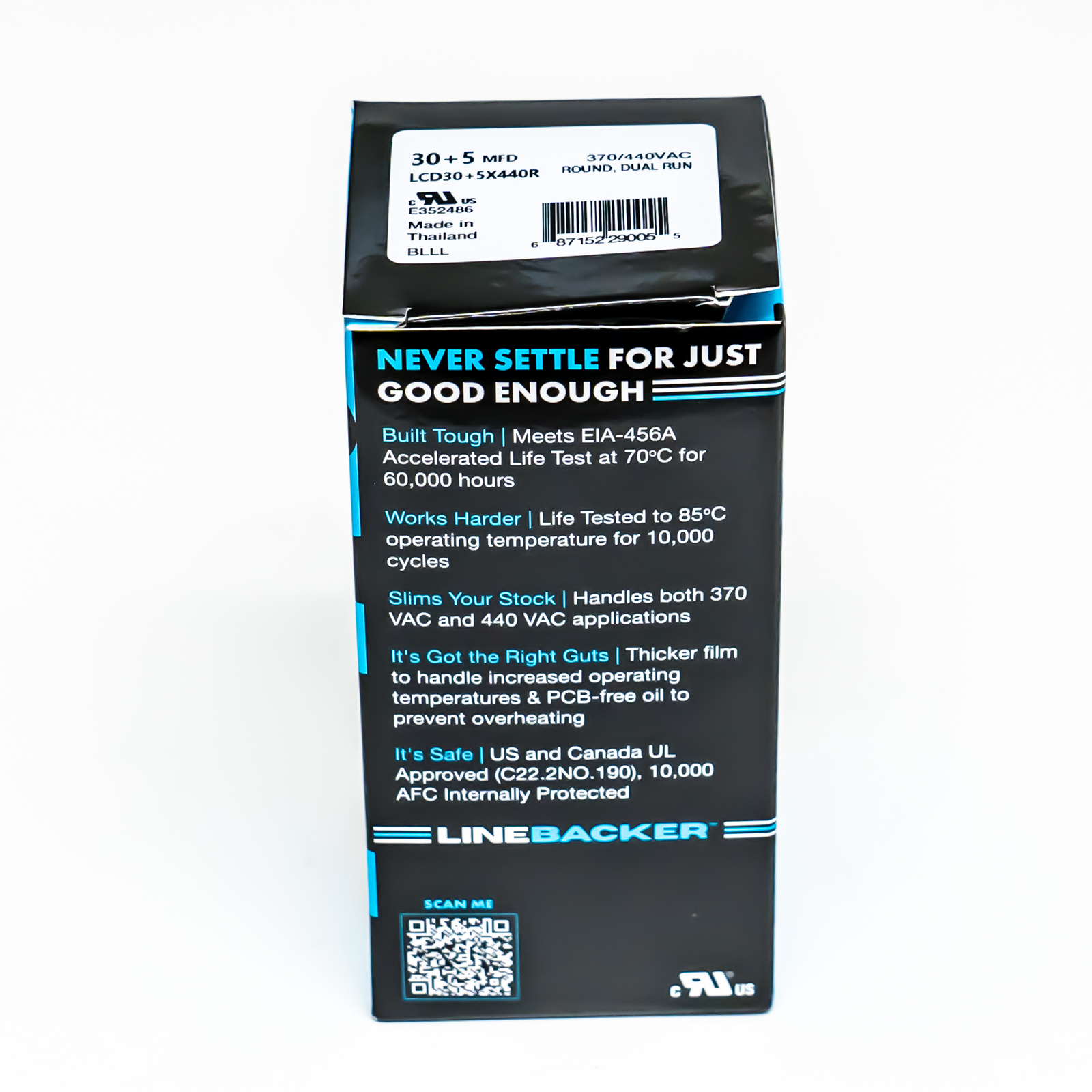 Supco Capacitor Round Dual Run 30 + 5 uf mfd 370/440 Volts for HVAC Motors