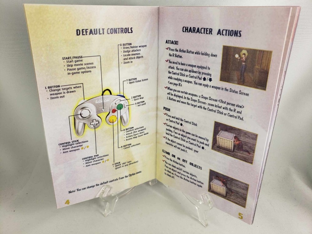 MANUAL - RESIDENT EVIL CODE: Veronica X Nintendo Gamecube 'custom' Instruction