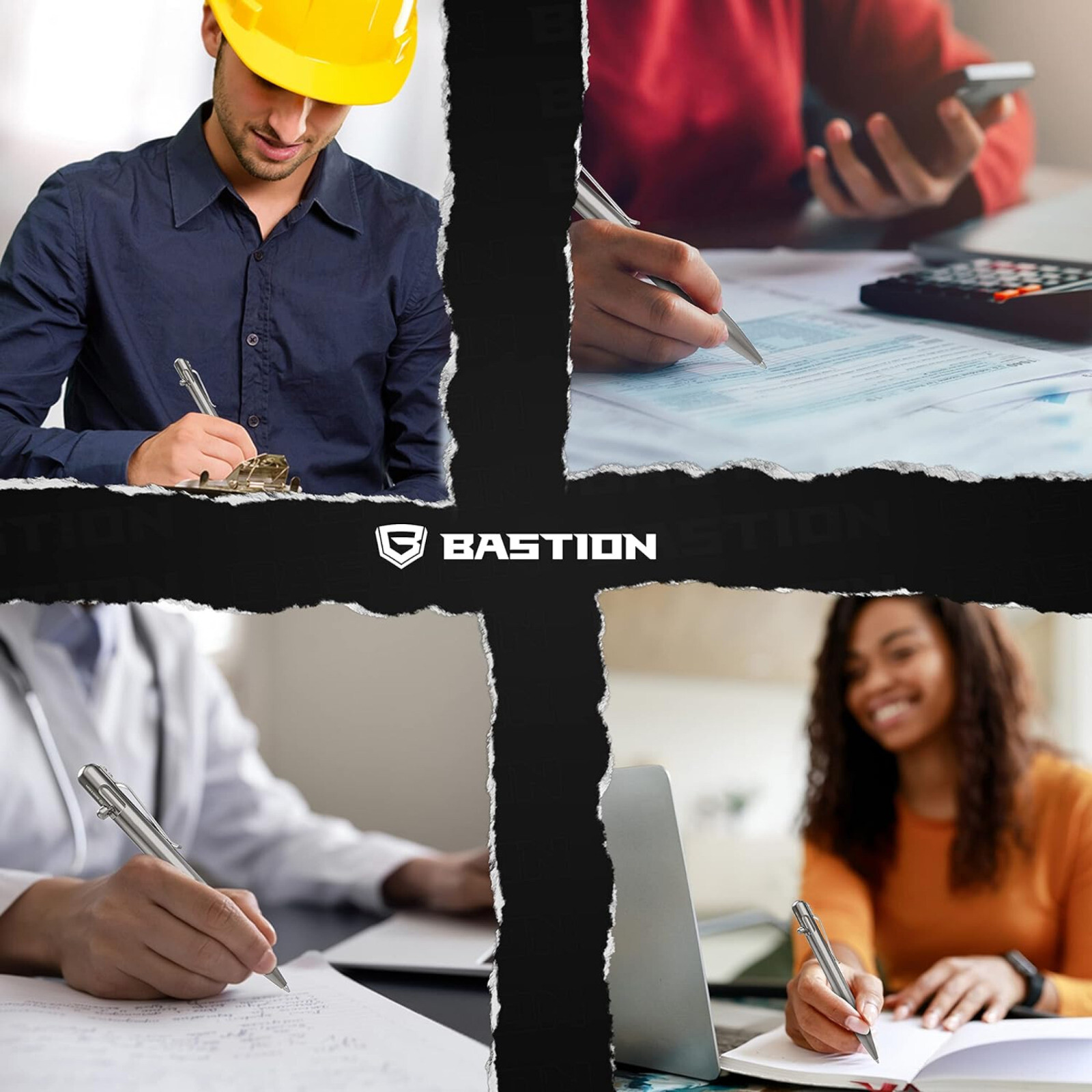 BASTION BOLT ACTION PEN TITANIUM Executive Luxury Metal Ballpoint EDC Fine Pens