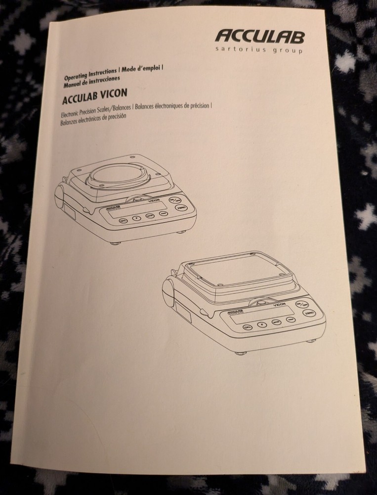 Acculab Vicon Electronic Scale/Balance OPERATING INSTRUCTION MANUAL 2007