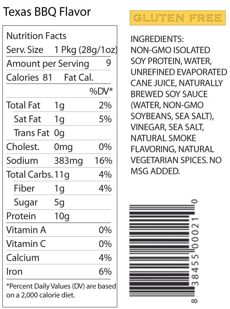 Texas BBQ Meatless Vegan Jerky - 24 Pack